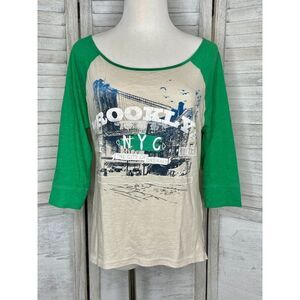 SO Brooklyn NYC The City of Dreams Raglan Shirt Size M